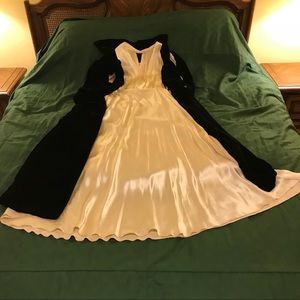 Vintage velvet cape & silk dress